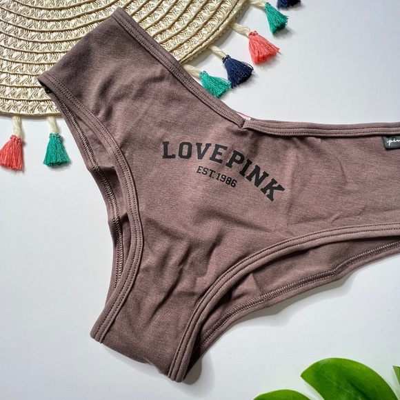 Victoria's Secret PINK Cotton Cheekster Panty Peppercorn w/ Graphic Small NEW - Picture 3 of 4